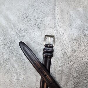 Bachrach Belt Mens 38 Black Embossed Italian Leather Silver Buckle Made in Italy